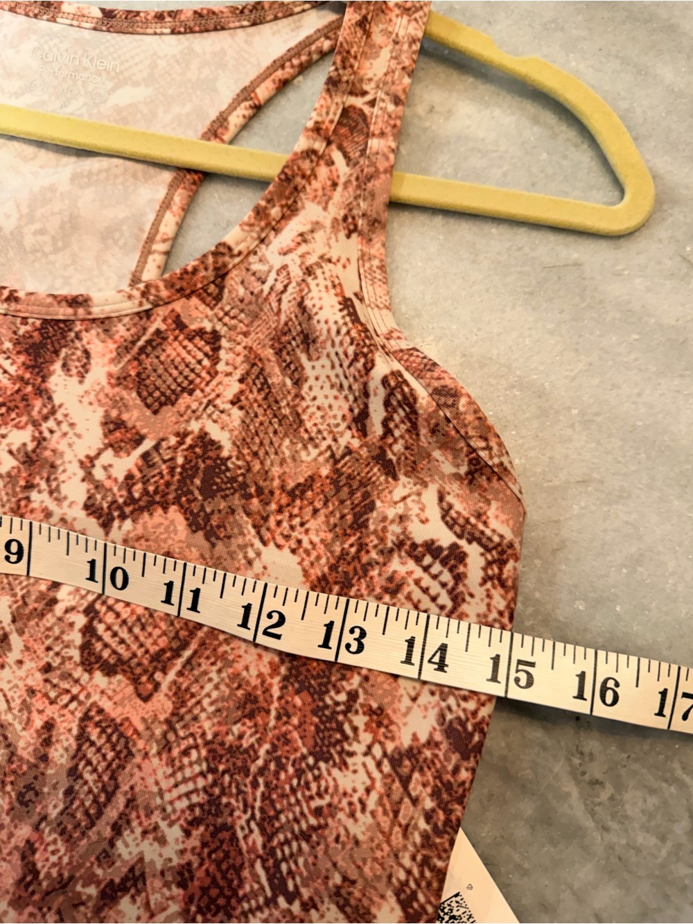 NWT Calvin Klein Performance Size M Pink Python Snake Racerback Active Tank Top - Picture 6 of 8